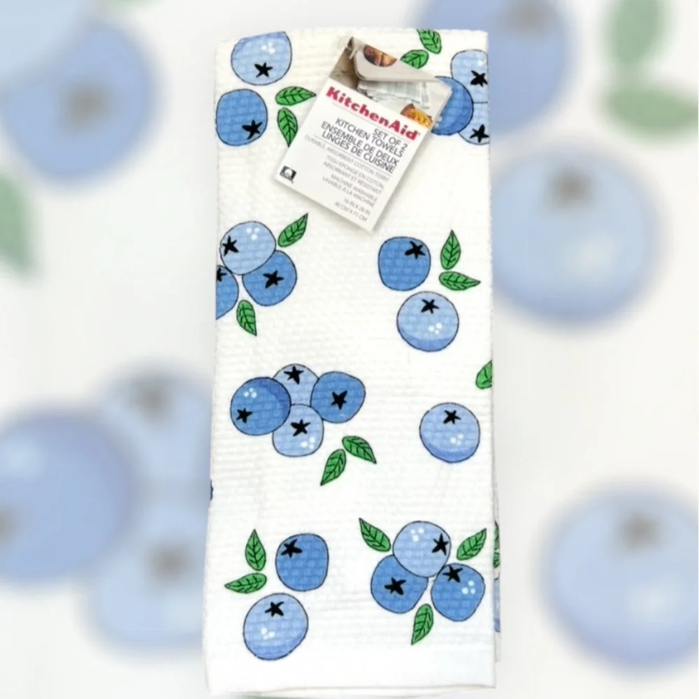 KitchenAid - ‘Blueberry Bundle’ Dish Towels (4). NWT. Firm!
